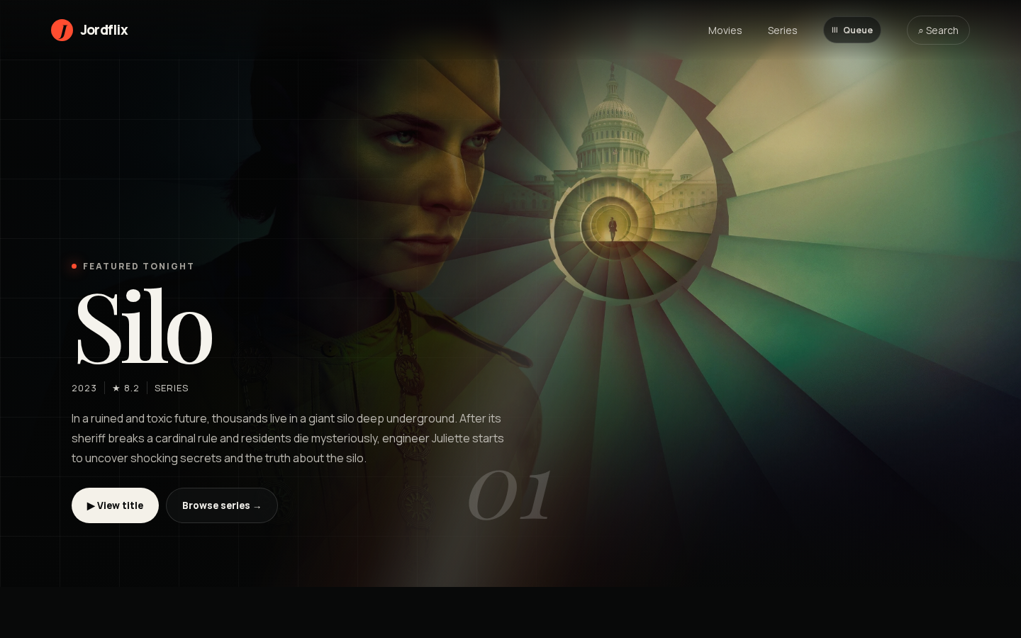 Jordflix movie and series browsing experience