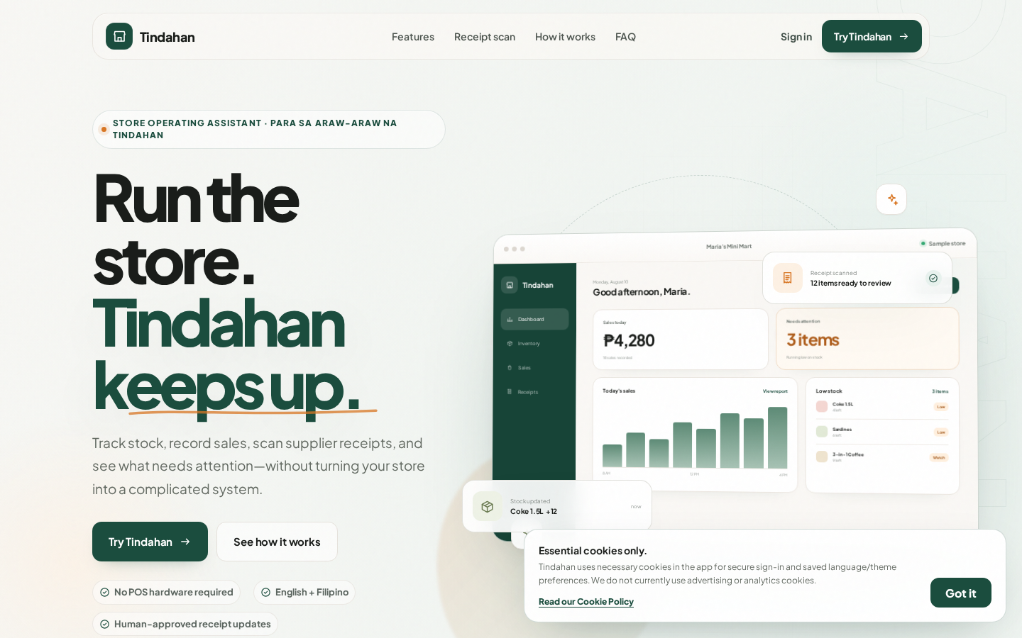Tindahan store operating companion